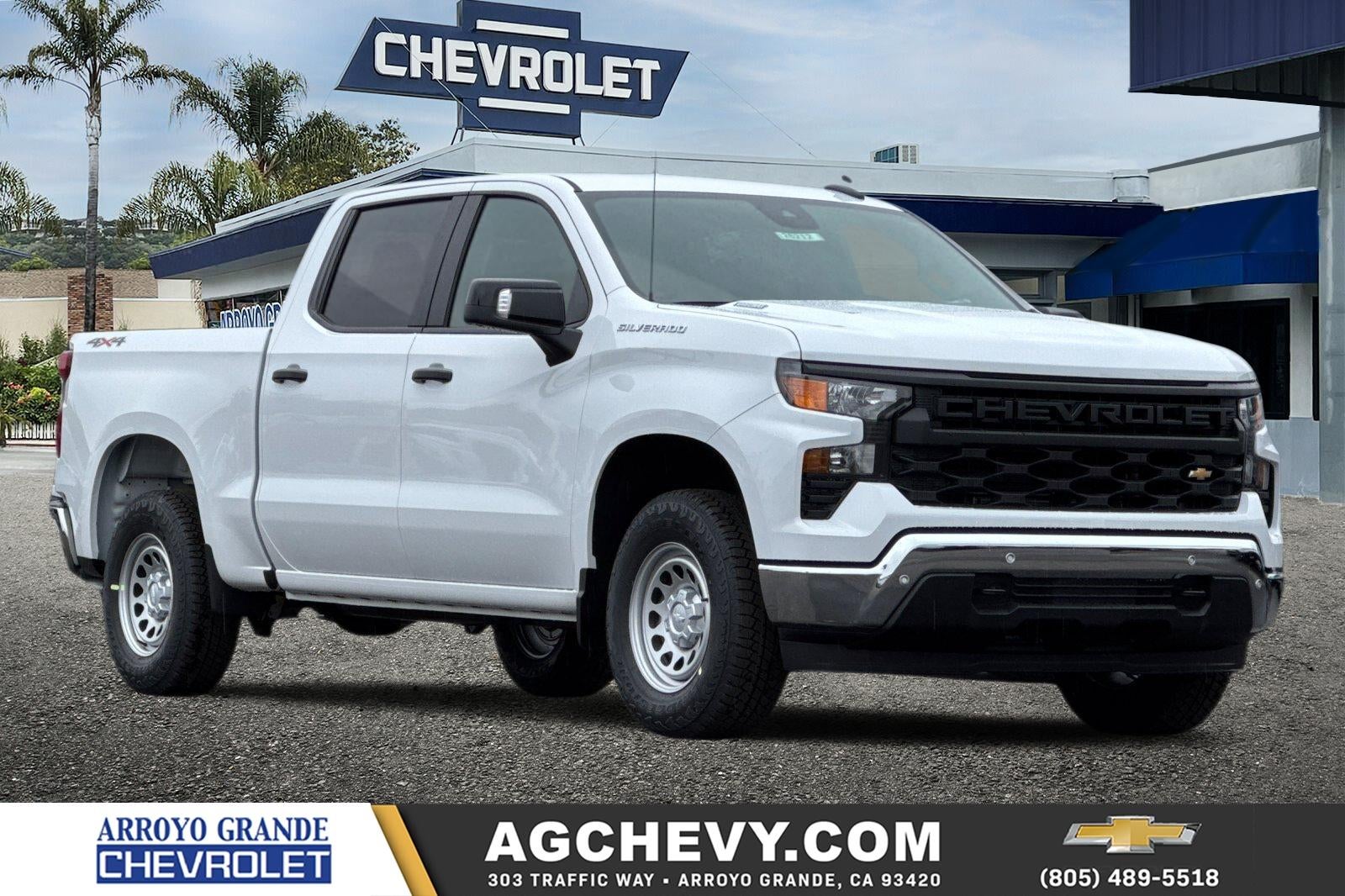2026 Chevrolet Silverado 1500 WT in Summit White — front three-quarter view