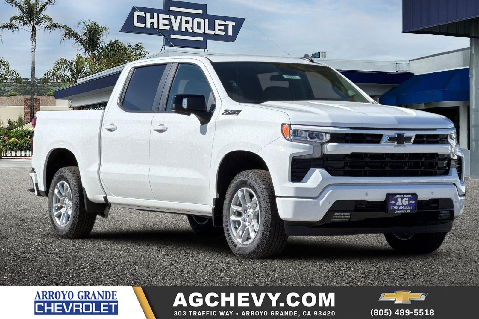 2026 Chevrolet Silverado 1500 RST in Summit White — front three-quarter view