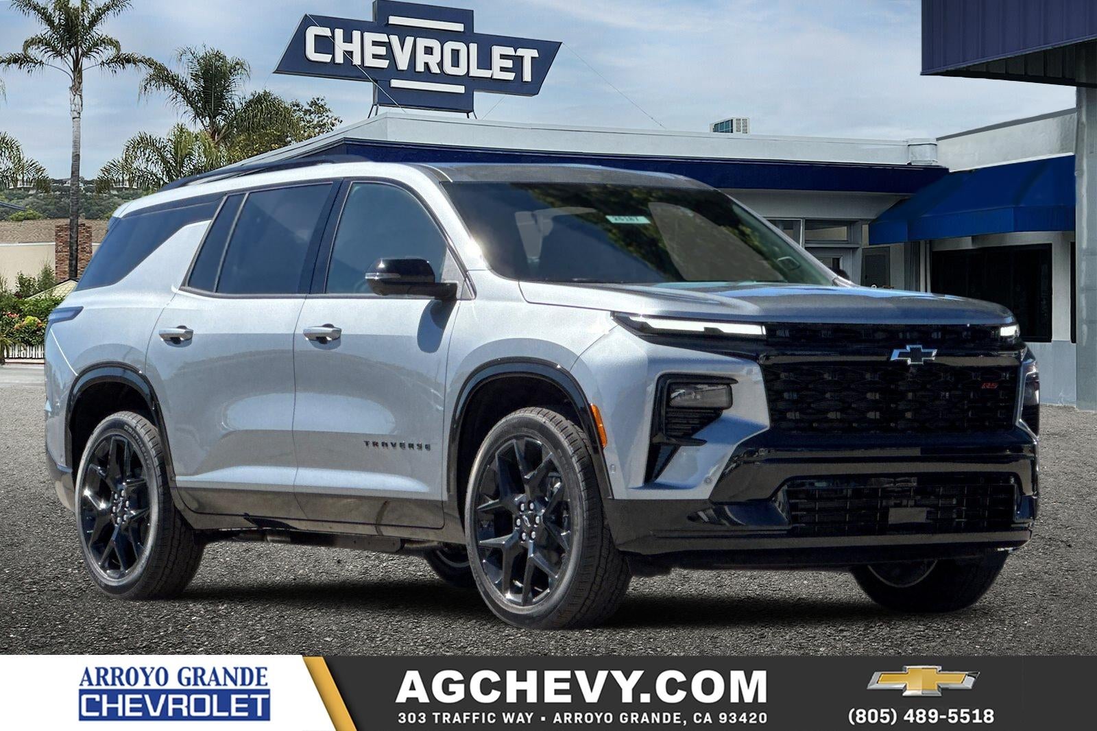 2026 Chevrolet Traverse RS in Sterling Gray Metallic — front three-quarter view